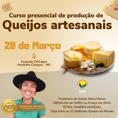 Curso presencial de Produção de queijos artesanais