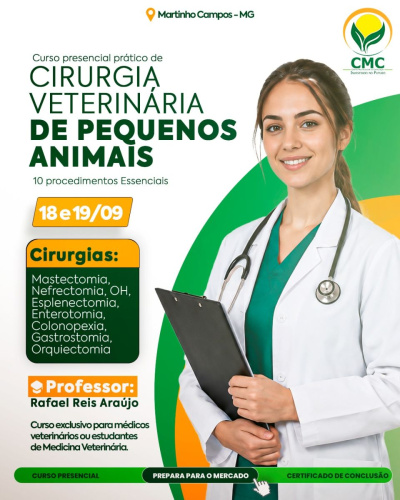 Curso presencial de Cirurgia em pequenos animais