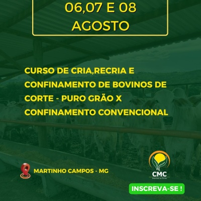 Cria, recria e confinamento de bovinos de corte/ confinamento convencional X puro grão – Presencial