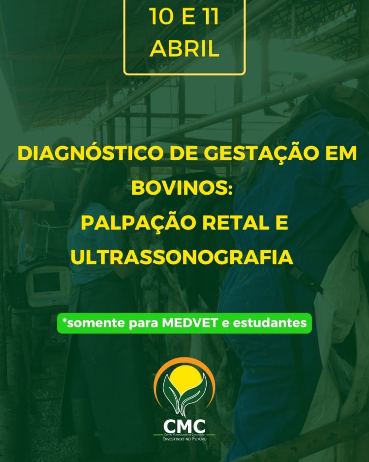 Curso presencial de Diagnóstico de gestação em bovinos / Palpação retal e ultrassonografia